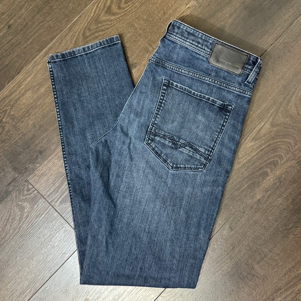 Hugo Boss Jeans Orange 90 Mens Slim Fit Blue Jeans 36 x 33 Button Fly